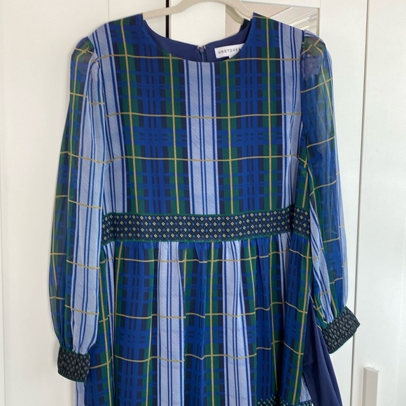 GRETCHEN SCOTT campbell plaid tiered midi dress - Picture 3 of 12
